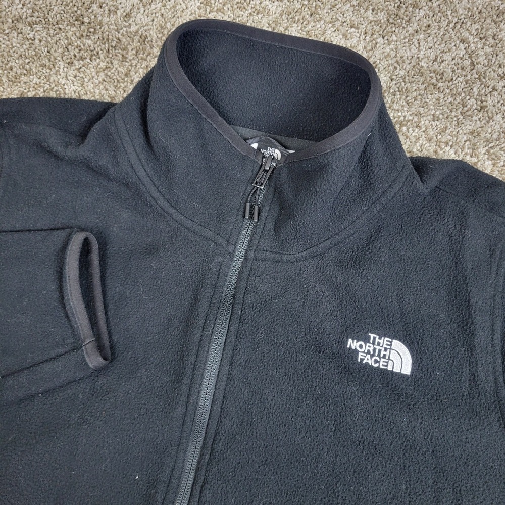 The North Face Polartec Womens 1X Solid Black Fleece Full Zip Jacket